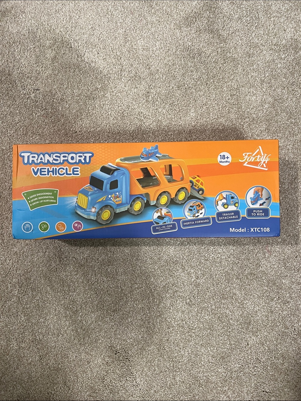 Transport Vehicle Toy Truck - Blue & Orange